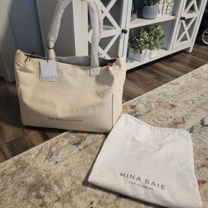 Mina Baie Jude Midi Canvas Tote bag NWT
